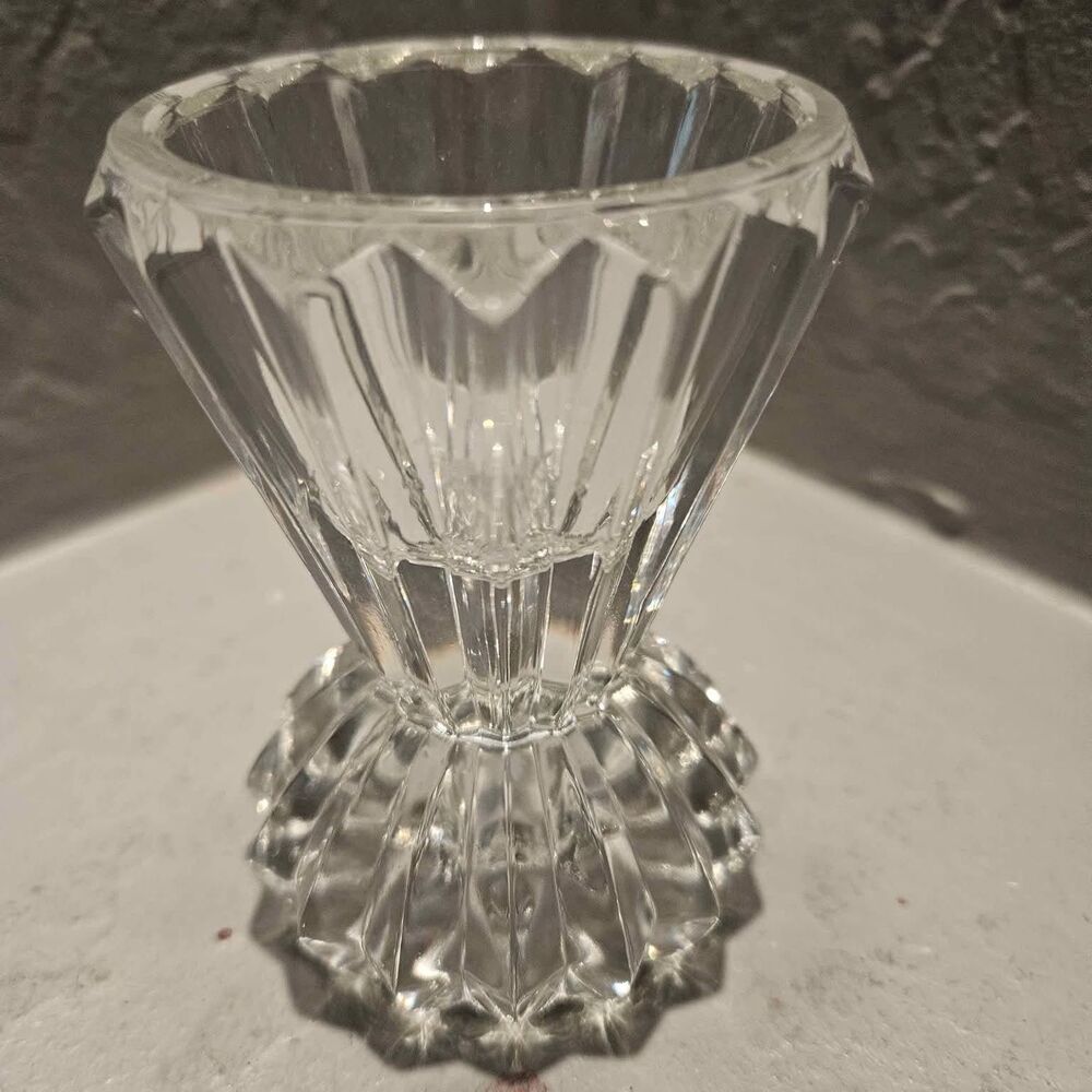 Mikasa Diamond Fire 2 way Clear Cut Crystal Votive Tapered Candle Holder